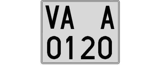 VA0120A matricula cuadrada