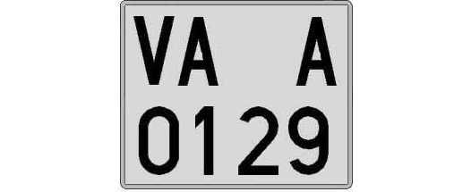 VA0129A matricula cuadrada