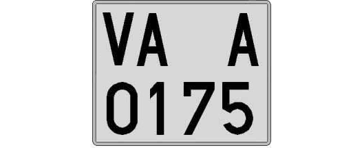 VA0175A matricula cuadrada
