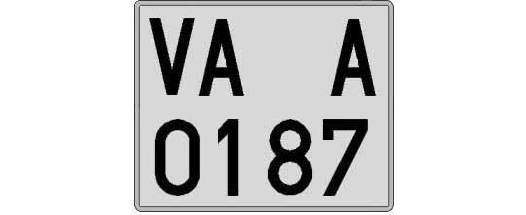 VA0187A matricula cuadrada