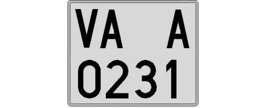 VA0231A matricula cuadrada
