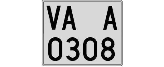 VA0308A matricula cuadrada