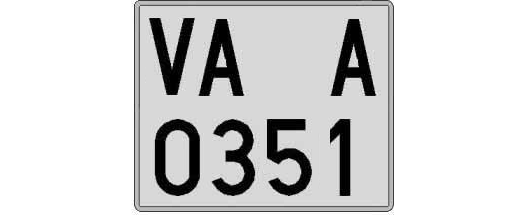 VA0351A matricula cuadrada