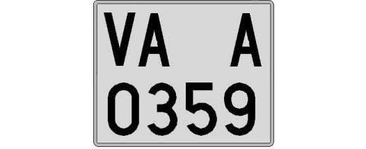 VA0359A matricula cuadrada