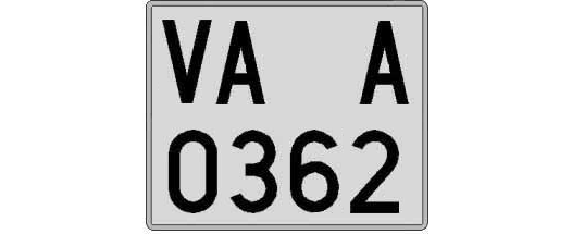 VA0362A matricula cuadrada