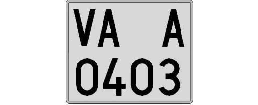 VA0403A matricula cuadrada
