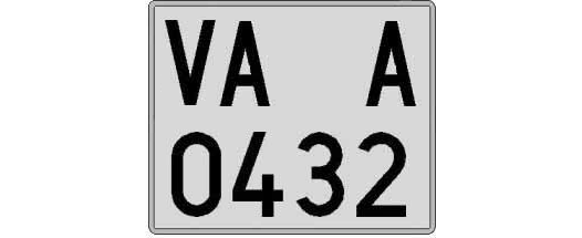 VA0432A matricula cuadrada