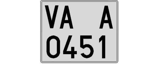 VA0451A matricula cuadrada