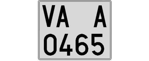 VA0465A matricula cuadrada