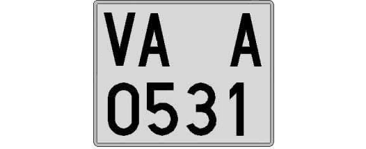 VA0531A matricula cuadrada
