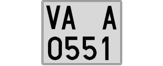 VA0551A matricula cuadrada