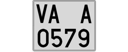 VA0579A matricula cuadrada