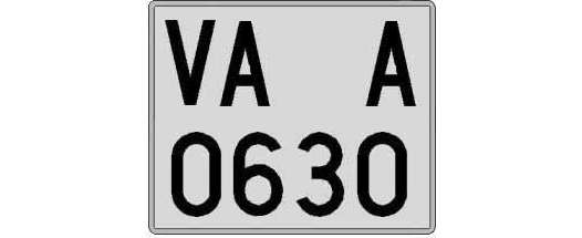 VA0630A matricula cuadrada
