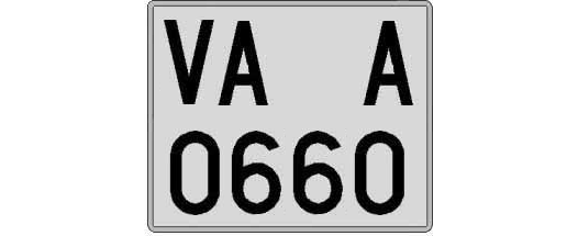 VA0660A matricula cuadrada