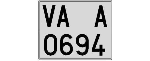 VA0694A matricula cuadrada
