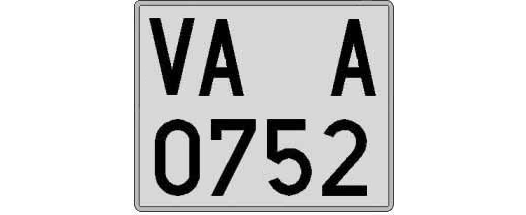 VA0752A matricula cuadrada