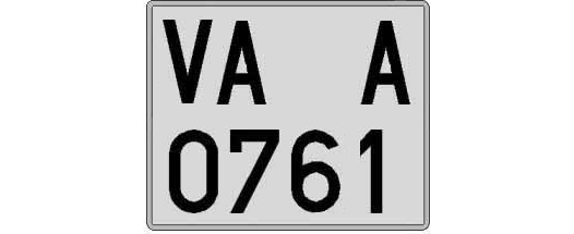 VA0761A matricula cuadrada