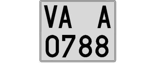 VA0788A matricula cuadrada