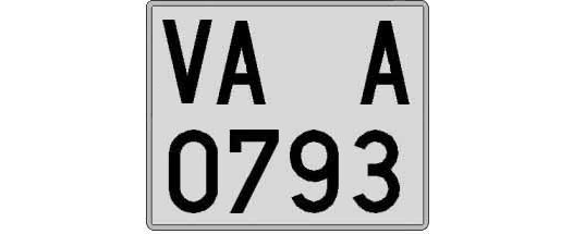 VA0793A matricula cuadrada