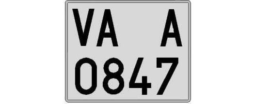 VA0847A matricula cuadrada