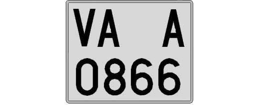 VA0866A matricula cuadrada