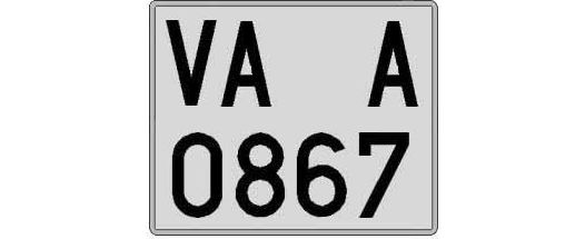 VA0867A matricula cuadrada