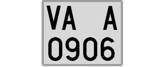 VA0906A matricula cuadrada