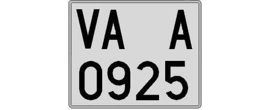 VA0925A matricula cuadrada