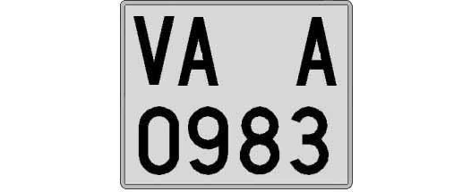 VA0983A matricula cuadrada