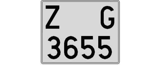 Z3655G matricula cuadrada