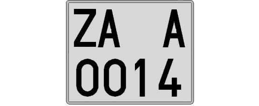 ZA0014A matricula cuadrada