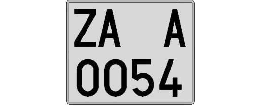 ZA0054A matricula cuadrada