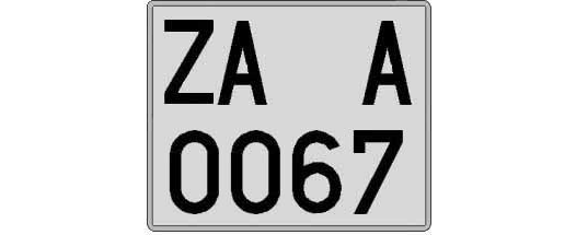 ZA0067A matricula cuadrada