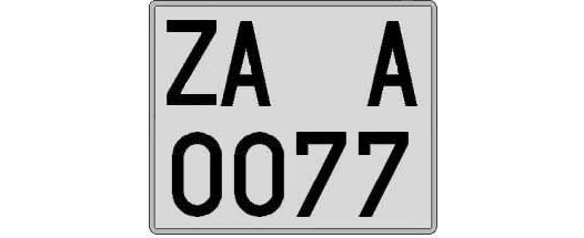 ZA0077A matricula cuadrada