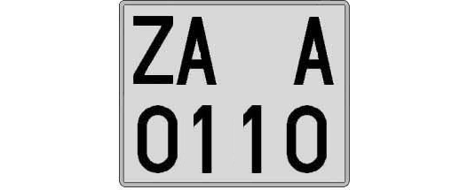ZA0110A matricula cuadrada