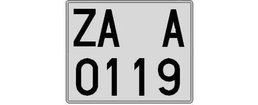 ZA0119A matricula cuadrada