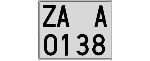 ZA0138A matricula cuadrada