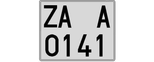 ZA0141A matricula cuadrada