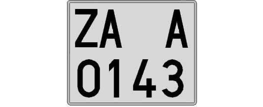 ZA0143A matricula cuadrada
