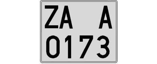 ZA0173A matricula cuadrada