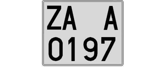 ZA0197A matricula cuadrada