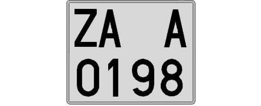 ZA0198A matricula cuadrada