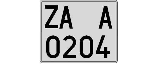 ZA0204A matricula cuadrada