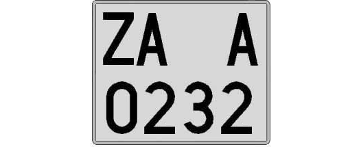 ZA0232A matricula cuadrada