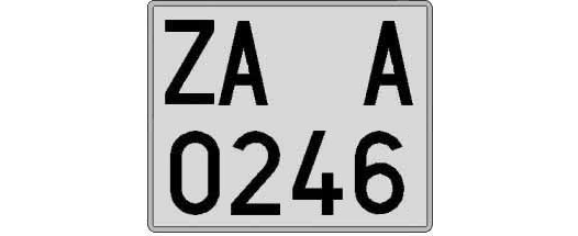 ZA0246A matricula cuadrada
