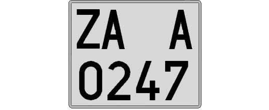 ZA0247A matricula cuadrada