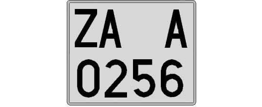 ZA0256A matricula cuadrada