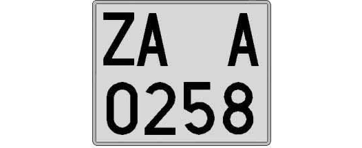 ZA0258A matricula cuadrada