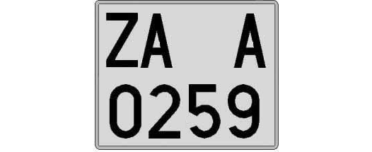 ZA0259A matricula cuadrada