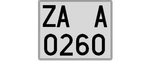 ZA0260A matricula cuadrada